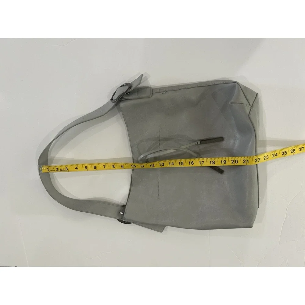 Joy Accessories JA L8051 Jillian Vegan Leather Large Hobo Bag w/Tassel Soft Grey